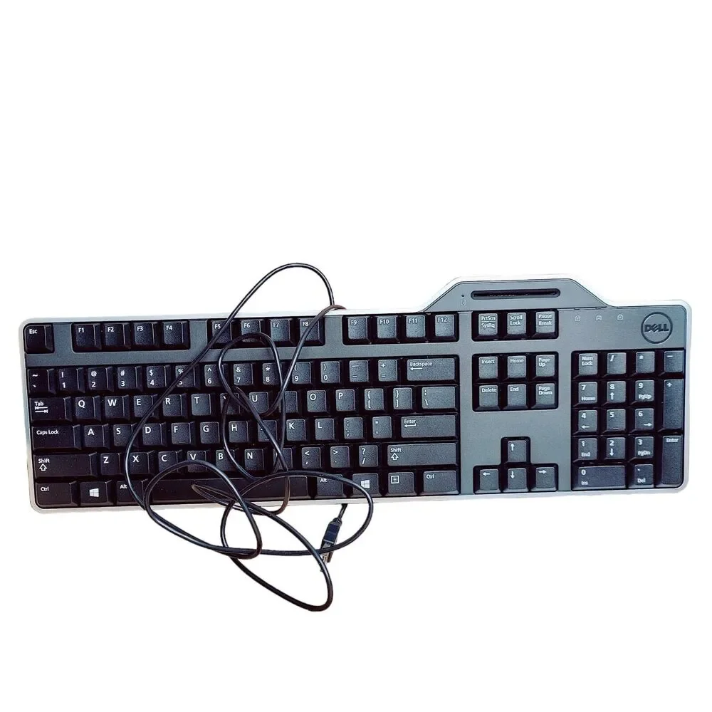 Dell‎ Black USB Wired Keyboard Smart Card Reader Software CD KB813 Open Box